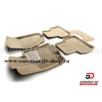 Текстильные 3D коврики Euromat3D Lux в салон для Infiniti EX (2008-2014) № EM3D-002808T Бежевые