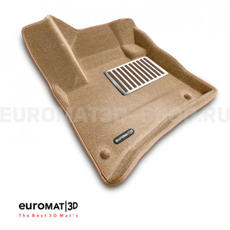 Текстильные 3D коврики Euromat3D Lux в салон для Volkswagen Touareg (2010-2017) № EM3D-004101T Бежевые