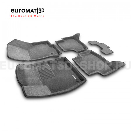 Текстильные 3D коврики Euromat3D Business в салон для Skoda Octavia A7 (2013-2020) № EMC3D-004507G Серые