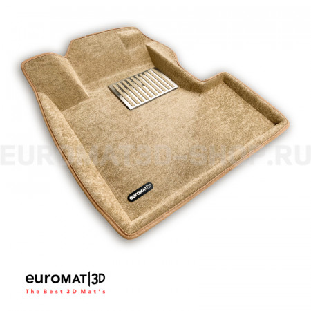 Текстильные 3D коврики Euromat3D Lux в салон для Honda CR-V (2006-2012) № EM3D-002606T Бежевые