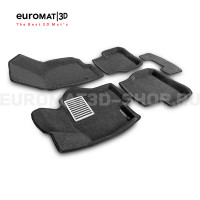 Текстильные 3D коврики Euromat3D Lux в салон для Volkswagen Passat B6 (2005-2011) № EM3D-005412G Серые