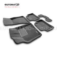 Текстильные 3D коврики Euromat3D Business в салон для Porsche Macan (2014-) № EMC3D-004103G Серые