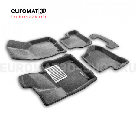 Текстильные 3D коврики Euromat3D Lux в салон для Volkswagen Jetta (2005-2010) № EM3D-004502G Серые
