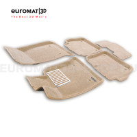 Текстильные 3D коврики Euromat3D Lux в салон для Cadillac CT6 (2018-) № EM3D-001300T Бежевые