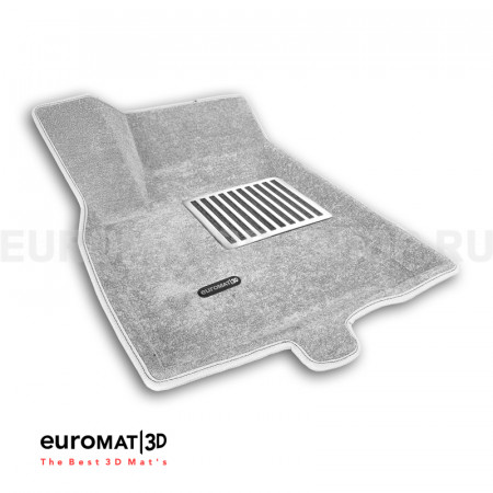 Текстильные 3D коврики Euromat3D Lux в салон для Cadillac XT6 (2021-) № EM3D-001307S Светло-серые